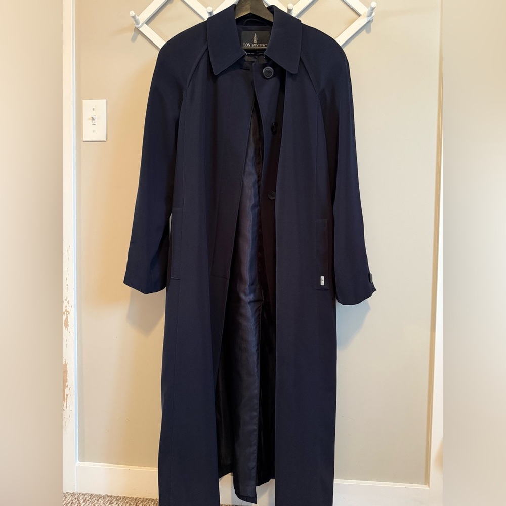 LONDON FOG Navy Blue Trench Coat | Women’s 12 (Petite)